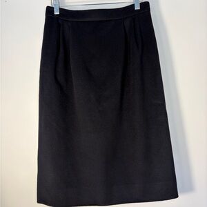 Valentino Wool and Cashmere Classic Black Pencil Skirt
